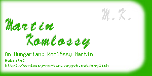martin komlossy business card