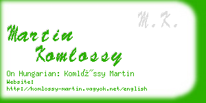 martin komlossy business card